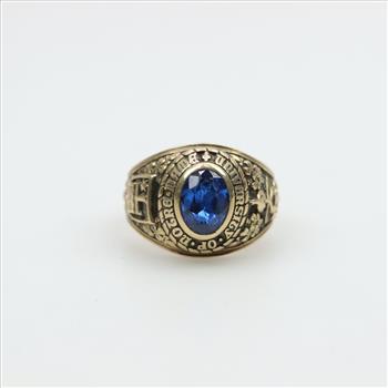 10kt Gold Blue Spinel Class Ring