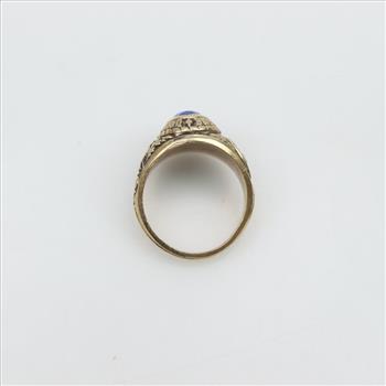 10kt Gold Blue Spinel Class Ring