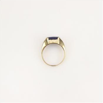 10kt Gold Blue Spinel Masonic Ring
