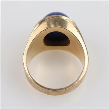 10kt Gold Blue Star Sapphire Signet Ring