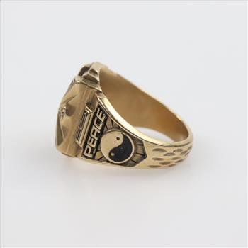 10kt Gold Blue Stone Class Ring