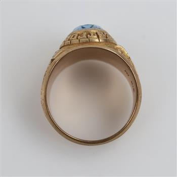 10kt Gold Blue Stone Class Ring