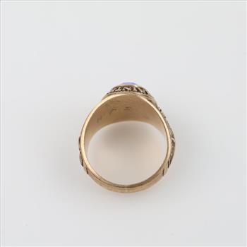 10kt Gold Blue Stone Class Ring
