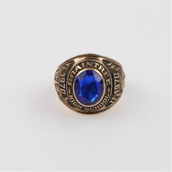 10kt Gold Blue Stone Class Ring