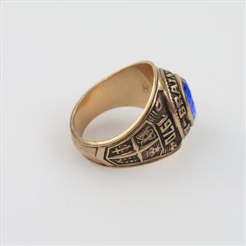 10kt Gold Blue Stone Class Ring