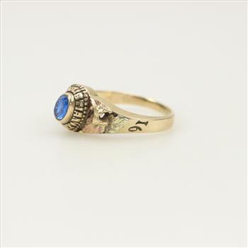 10kt Gold Blue Stone Class Ring