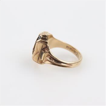 10kt Gold Blue Stone Class Ring