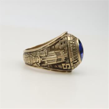 10kt Gold Blue Stone Class Ring