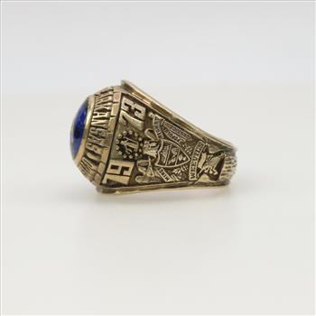 10kt Gold Blue Stone Class Ring