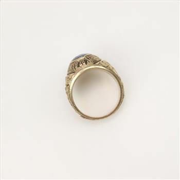 10kt Gold Blue Stone Class Ring