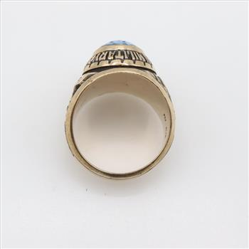 10kt Gold Blue Stone Class Ring