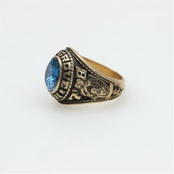 10kt Gold Blue Stone Class Ring