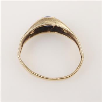 10kt Gold Blue Stone Diamond Accent Ring