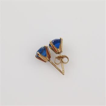 10kt Gold Blue Stone Earrings