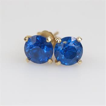 10kt Gold Blue Stone Earrings