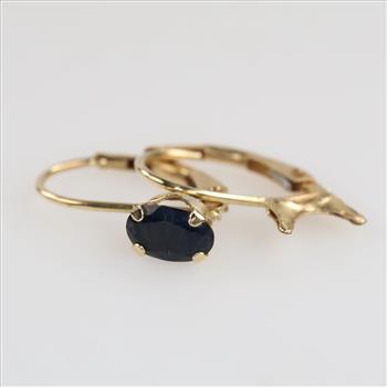 10kt Gold Blue Stone Earrings