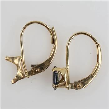 10kt Gold Blue Stone Earrings