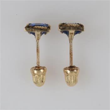 10kt Gold Blue Stone Earrings