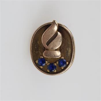 10kt Gold Blue Stone Lapel Pin