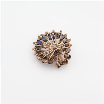 10kt Gold Blue Stone Peacock Piece