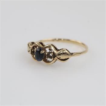 10kt Gold Blue Stone Ring