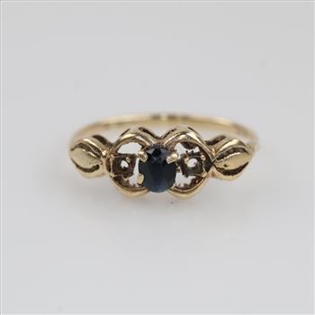 10kt Gold Blue Stone Ring