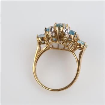 10kt Gold Blue Stone Ring