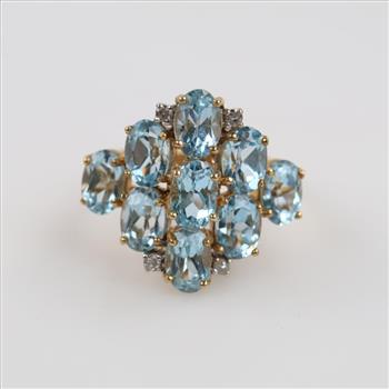 10kt Gold Blue Stone Ring