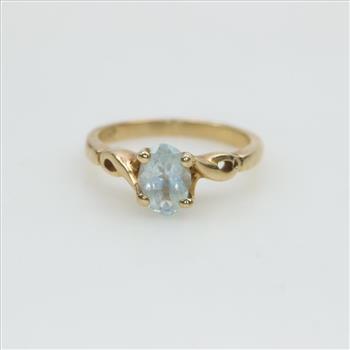 10kt Gold Blue Stone Ring