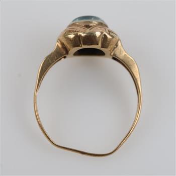10kt Gold Blue Stone Ring