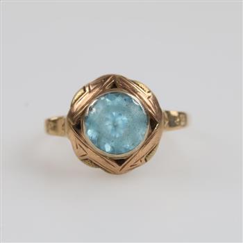 10kt Gold Blue Stone Ring