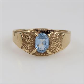 10kt Gold Blue Stone Ring