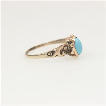 10kt Gold Blue Stone Ring