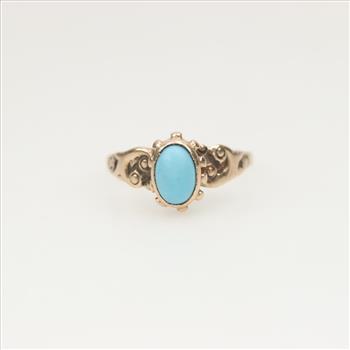 10kt Gold Blue Stone Ring