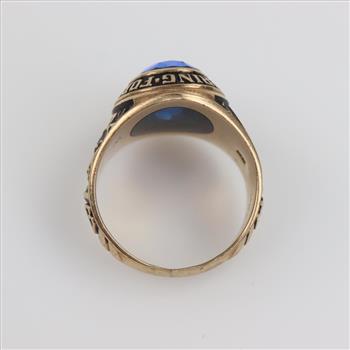 10kt Gold Blue Stone Signet Ring