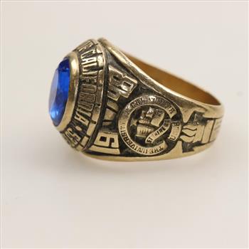 10kt Gold Blue Synthetic Spinel Class Ring