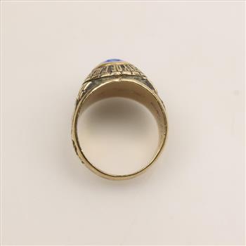 10kt Gold Blue Synthetic Spinel Class Ring