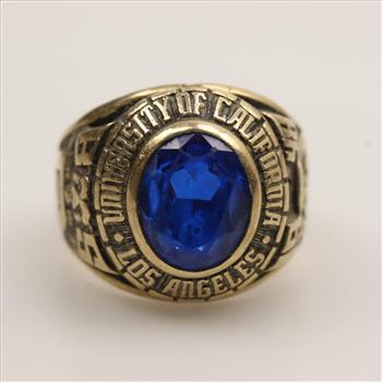 10kt Gold Blue Synthetic Spinel Class Ring