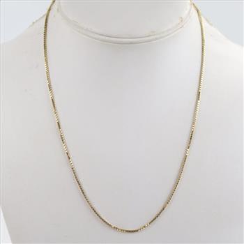10kt Gold Box Chain Necklace