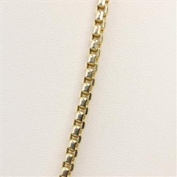10kt Gold Box Link Necklace