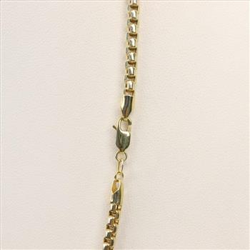 10kt Gold Box Link Necklace