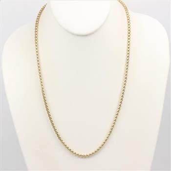 10kt Gold Box Link Necklace