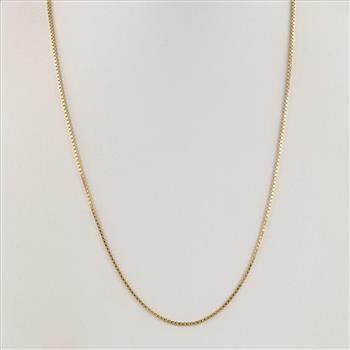 10kt Gold Box Link Necklace