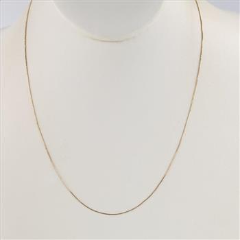 10kt Gold Box Link Necklace