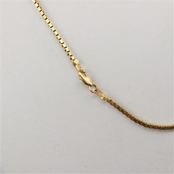 10kt Gold Box Link Necklace