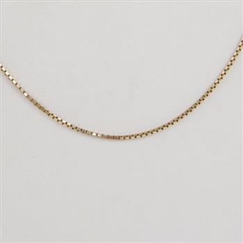 10kt Gold Box Link Necklace