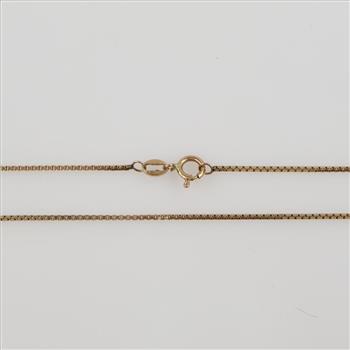 10kt Gold Box Link Necklace