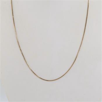 10kt Gold Box Link Necklace