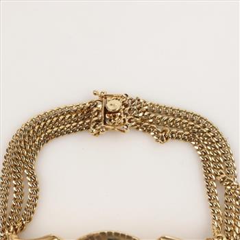 10kt Gold Bracelet Ruby Accent-Evaluated By Our Certified Gemologist-AGS/GIA