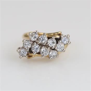 10kt Gold Bypass Diamond Ring